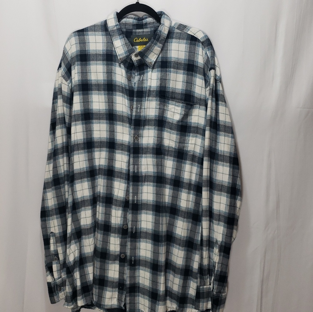 Cabela's 3X Tall Plaid Long Sleeve Button Up